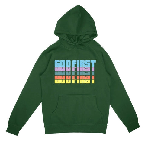 God First Hoodie in Forest Green